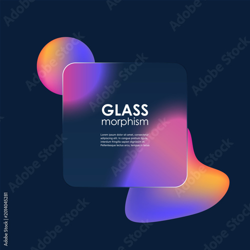 Foto Futuristic Glass UI Background with Neon Gradients and Copy Space