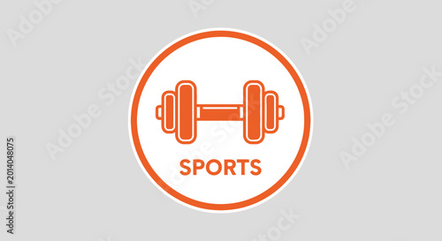 Gym Icon Depicting Sports Fitness, Training And Healthy Lifestyle In A Simple Circle, Graphic Design