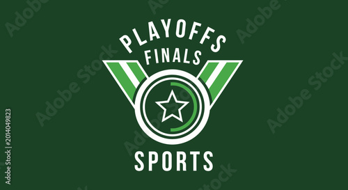 Graphic Design Sports Playoff Finals Logo on Dark Green Background for Branding