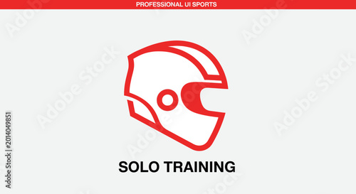 Graphic Icon Depicting a Sports Helmet, Representing Solo Training Concepts and Design