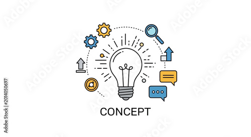 Light bulb concept innovation idea generation business strategy growth plan