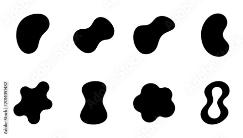 Bilde på lerret Abstract Organic Shapes, Blobs, and Amorphous Forms Vector Set