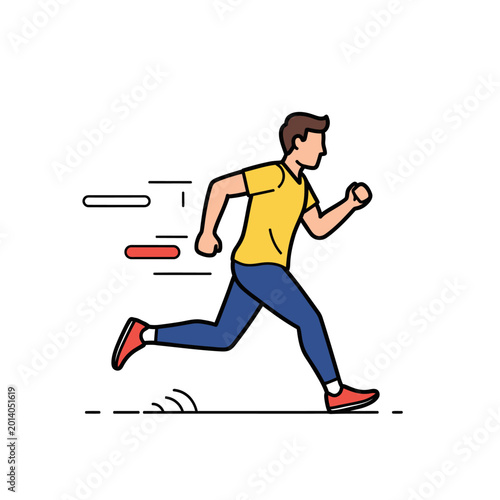 Man Running Fast, Athlete Sprinting, Motion Blur, Speed, Healthy Lifestyle