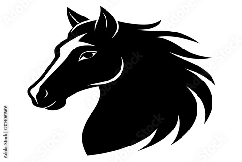 Bilde på lerret horse head vector illustration, horse head silhouette vector, horse head black i