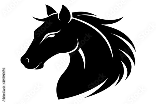 Billede på lærred horse head vector illustration, horse head silhouette vector, horse head black i