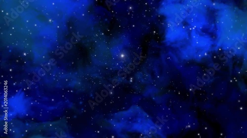 沢山の星が流れる青い宇宙