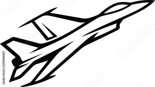 Bild auf Leinwand Stylized artistic silhouette of a fighter jet in a steep climbing maneuver for m