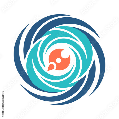 Fotografie A striking abstract image featuring swirling blue waves symbolizing fluidity and motion, evoking a sense of dynamism and creativity in its captivating motion