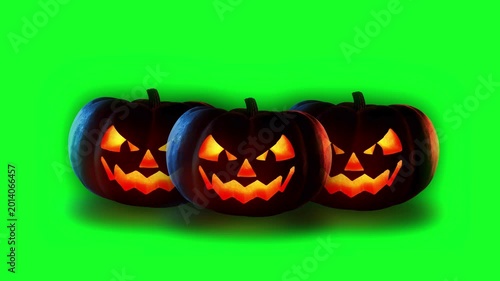 Halloween Pumpkin Animation on Green Screen Spooky Jack O Lantern