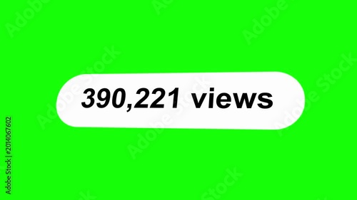Views Counter Animation on Green Screen Social Media Overlay Chroma Key