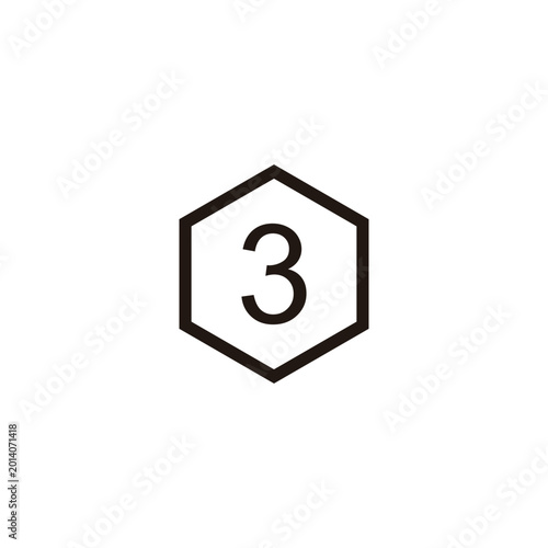Number 3 hexagon, line geometric symbol simple logo vector Free Download Number 3 hexagon, line geometric symbol simple logo vector - GFXLoad