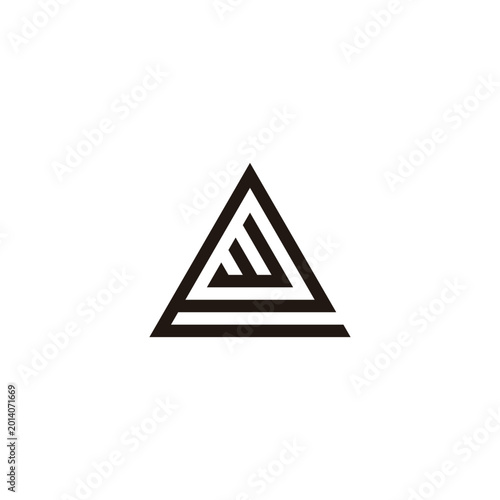 Free Download Letter w in e, triangle geometric symbol simple logo vector - GFXLoad