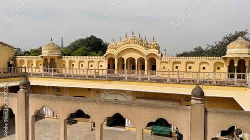 Hawa Mahal palace facade with intricate windows, Jaipur, Rajasthan, India