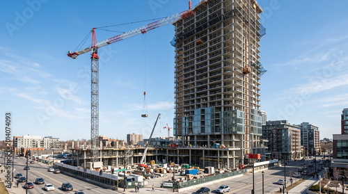 construction site with crane