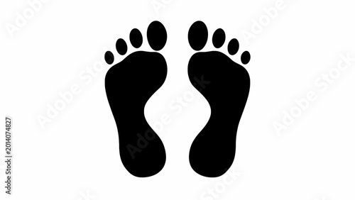Φωτογραφία Black footprints, human feet icons, barefoot marks, footprints vector