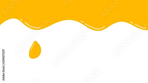 Konstfotografi Minimalist flat vector illustration of honey, oil, or sauce melting against a clean white background