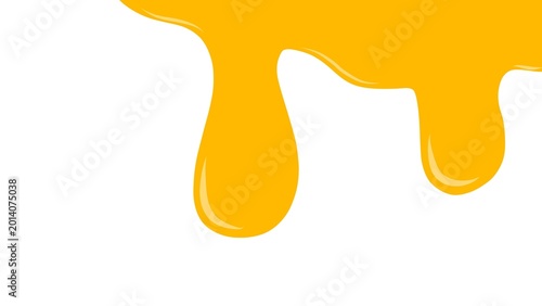 Konstfotografi Minimalist flat vector illustration of honey, oil, or sauce melting against a clean white background