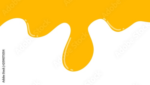 Fotografi Minimalist flat vector illustration of honey, oil, or sauce melting against a clean white background