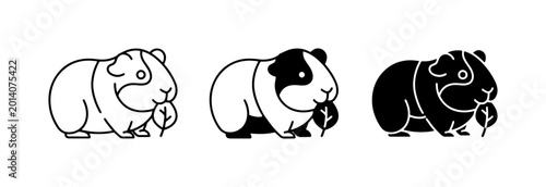 Fotografija Cute Guinea Pig Icons, Simple Rodent Vector Graphics, Adorable Pet Illustrations