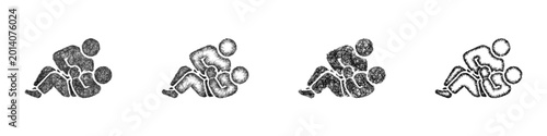 Fotografía Sketch grappling icon design set