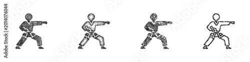 Fotografie Sketch kata icon design set
