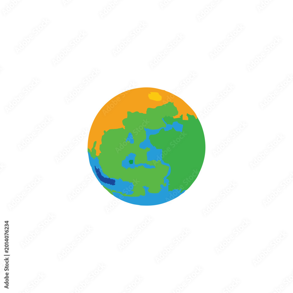 Fototapeta premium Earth, planet , illustration geometric symbol simple logo vector