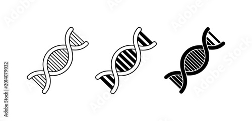 Schilderij op canvas DNA Helix Icons, Genetic Code Symbols, Molecular Biology Graphics, Biotechnology