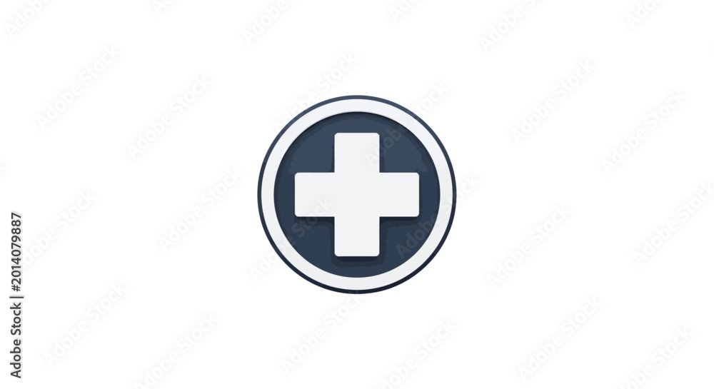 Fototapeta premium Medical cross symbol on white background.