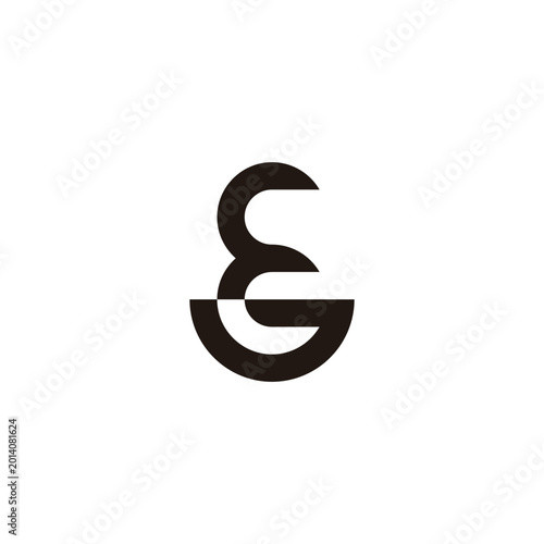 Photos Letter J number 3, curve geometric symbol simple logo vector