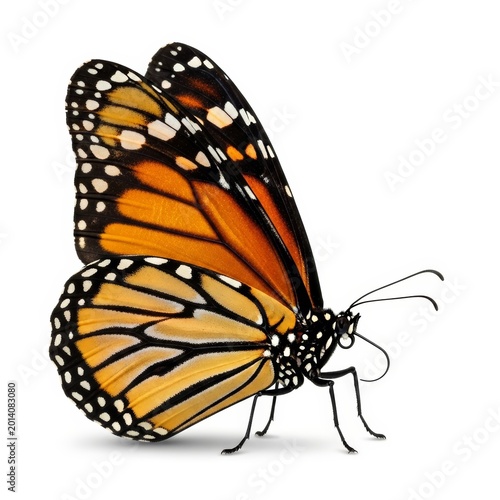 Detailed Wing Pattern of a Monarch Butterfly Isolated