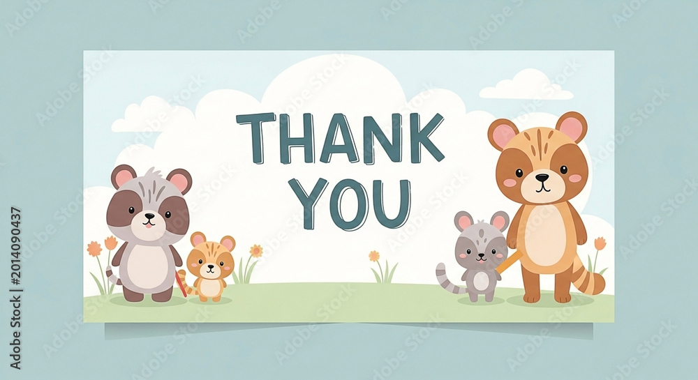 Obraz premium Thank You Cute Animals