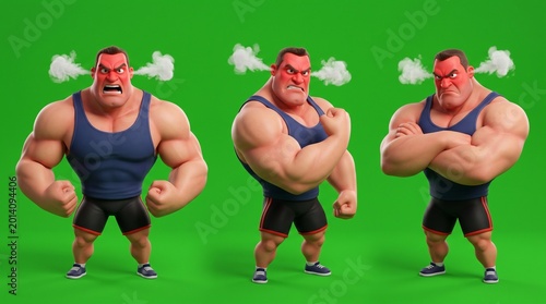 Three Angry Cartoon Men with Steam Coming from Their Heads 1.
