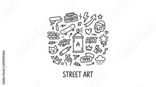Foto Street art spray can icons.