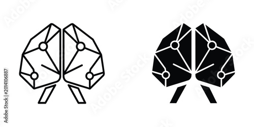Photos Minimal brain hemispheres illustration with connection lines