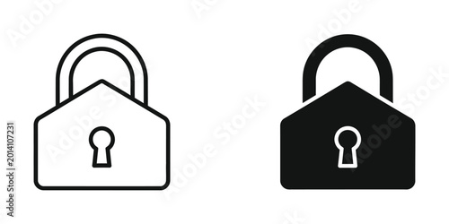 Canvastavla Open and closed padlock icons in contrasting styles