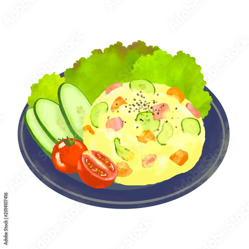 ポテトサラダのイラスト