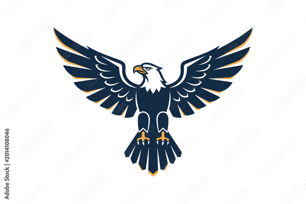 Fototapeta premium American Bald Eagle Spreading Wings Sport Logo