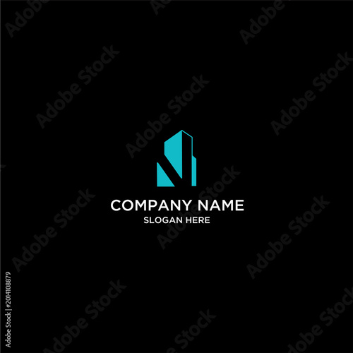 very creative simple logo design N building