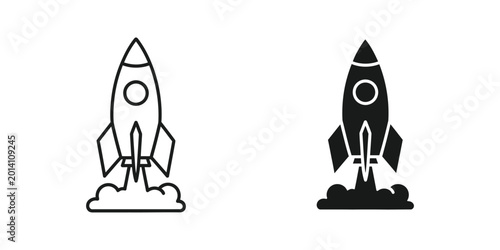 Photos Black and white rocket launching with smoke effect