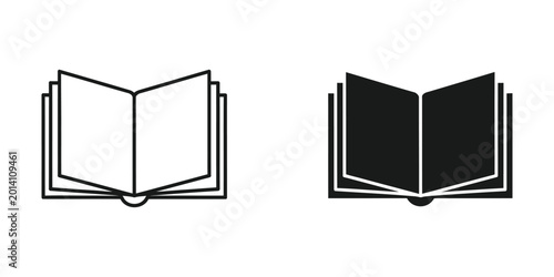 Photos Open book icon with black filled page variation