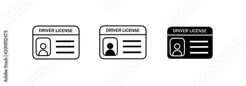 Fotografie Driver license and identification card icon set