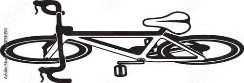 Black bicycle icon, bike silhouette, cycling symbol, vector illustration
