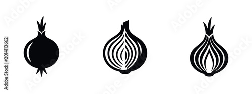 Fotografía Onion Vegetable Icons Set for Cooking