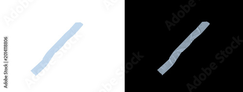 Tableau sur toile Glowing Light Blue Thin Diagonal Tape Strip on Black Background