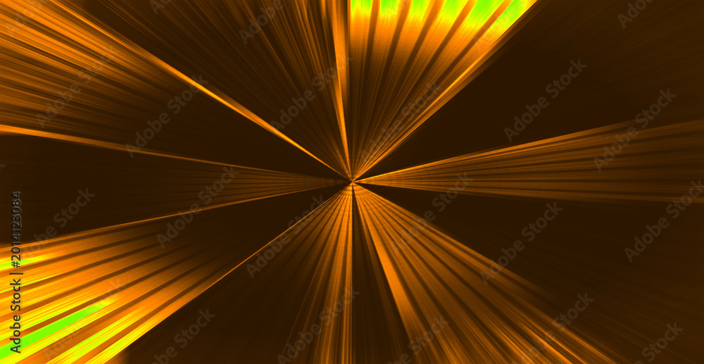 Obraz premium golden tunnel with strong, light radiating lines feels very majestic and expensive.