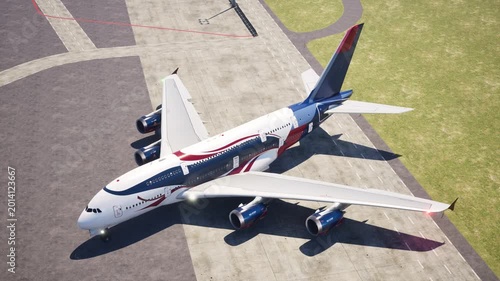 Fictional Aviation Aircraft on Airport Taxiway