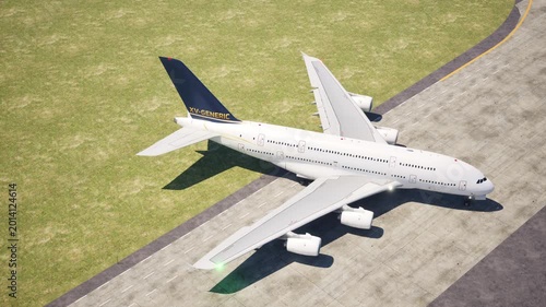 Fictional Wide Body Aeroplane standing on Airport