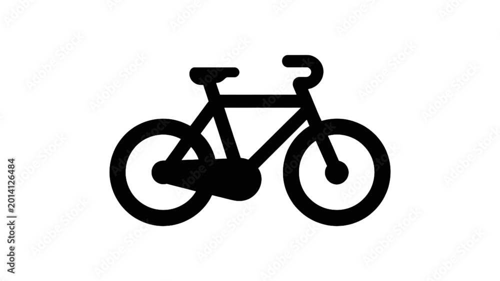 Fototapeta premium Black and white bicycle icon isolated on simple background vector Vector