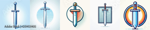 Cuadro en lienzo vector of knight sword