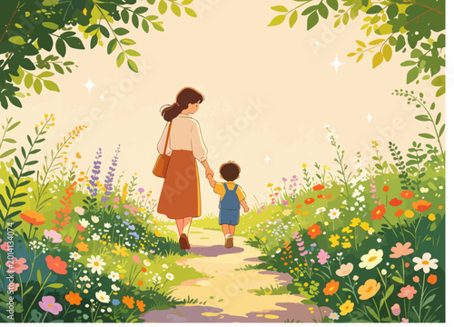 Mother's Day Parent-Child Poster Background